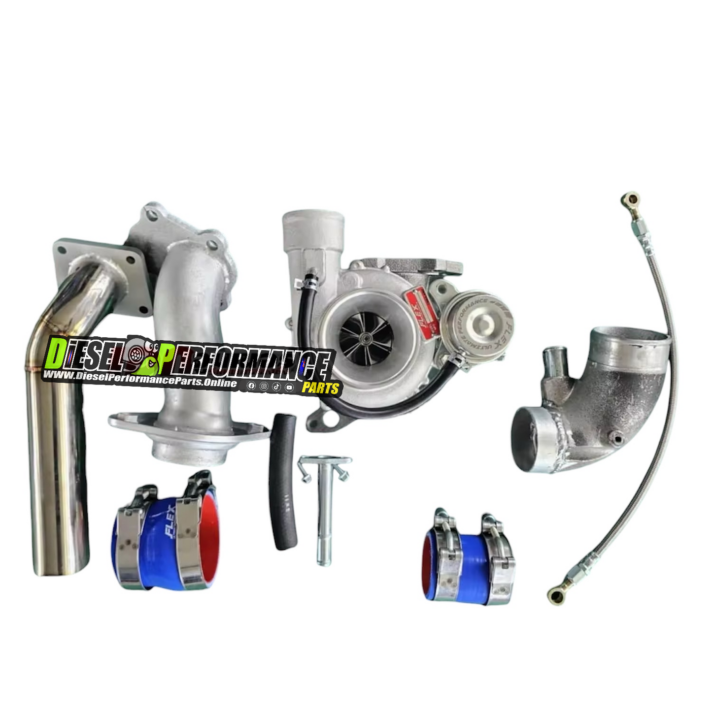 1KD Upgrade Bolt on Flex F44 Gated replacement + Fitting kit / intercooler pipe and mini Dump pipe Setup