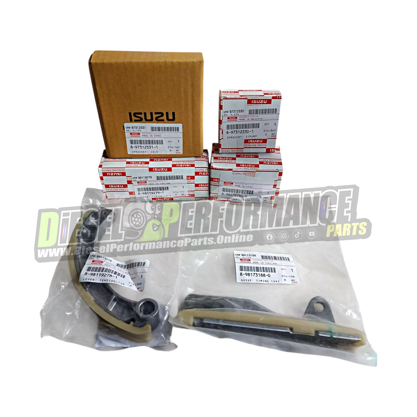 4JJ1 / 4JK1 Timing Chain Full Kit - Chain - Tensioner - Guides - Sprockets - 2005-2013 GENUINE