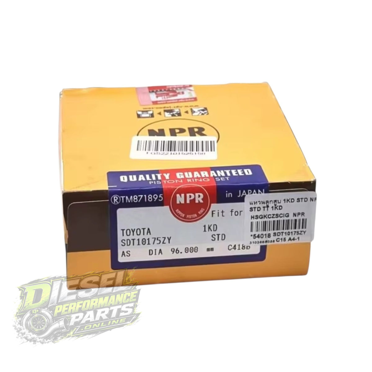 1KD-FTV 3.0L PISTONS RING SET STD 96MM / 96.50MM- NPR - JAPAN MADE
